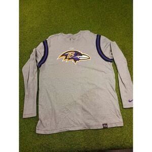 Nike NFL Team Apparel Baltimore Ravens Shirt Men 2XL Gray American Football Team